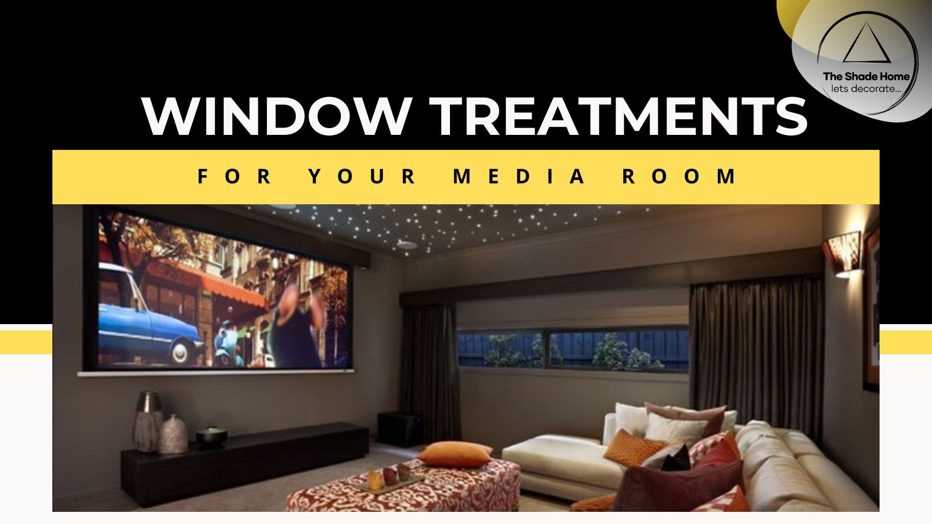 Window treatment for media room by The Shade Home