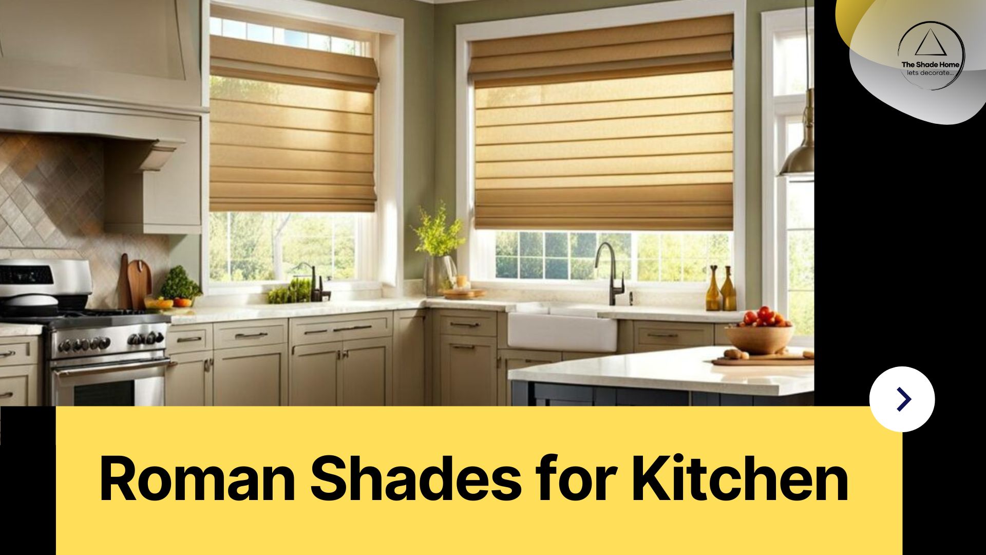 Kitchen Roman shades by The Shade Home