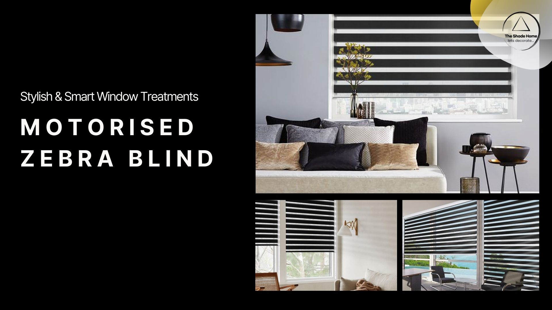 Motorised zebra blinds by The Shade Home
