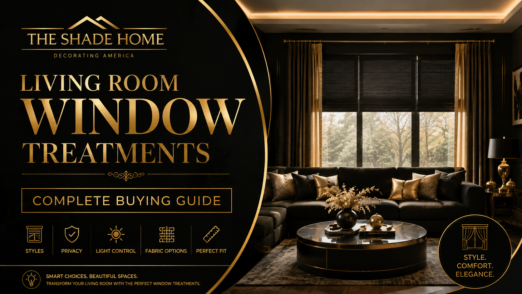 Living Room Window Treatments | The Shade Home